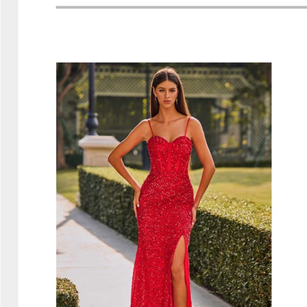 NWT Stacees Red Sequin Prom Dress